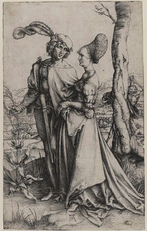 Young Couple Threatened By Death (The Promenade) by Alberect Durer